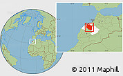 Savanna Style Location Map of Settat, highlighted parent region