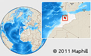 Shaded Relief Location Map of Settat, highlighted country, within the entire country