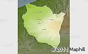 Physical Map of Settat, darken
