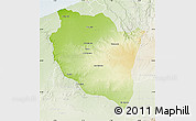 Physical Map of Settat, lighten