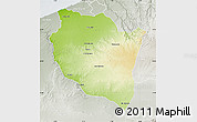 Physical Map of Settat, lighten, semi-desaturated