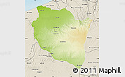 Physical Map of Settat, shaded relief outside