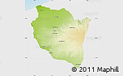 Physical Map of Settat, single color outside