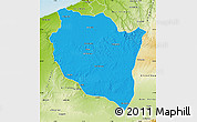 Political Map of Settat, physical outside