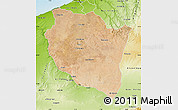 Satellite Map of Settat, physical outside
