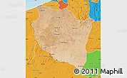 Satellite Map of Settat, political outside