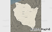 Shaded Relief Map of Settat, darken