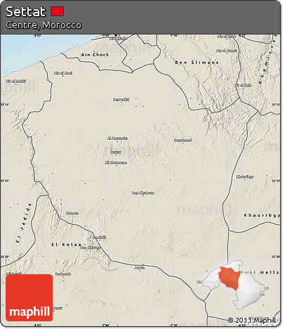 Shaded Relief Map of Settat
