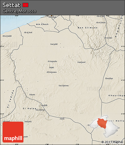 Shaded Relief Map of Settat
