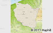 Shaded Relief Map of Settat, physical outside