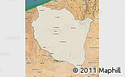 Shaded Relief Map of Settat, satellite outside