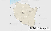 Shaded Relief Map of Settat, single color outside