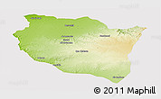 Physical Panoramic Map of Settat, cropped outside