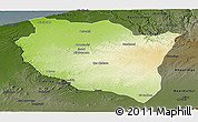 Physical Panoramic Map of Settat, darken