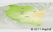 Physical Panoramic Map of Settat, lighten, semi-desaturated