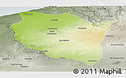 Physical Panoramic Map of Settat, semi-desaturated