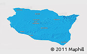Political Panoramic Map of Settat, cropped outside