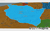 Political Panoramic Map of Settat, darken