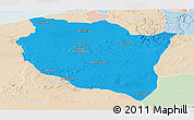 Political Panoramic Map of Settat, lighten