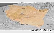Satellite Panoramic Map of Settat, desaturated