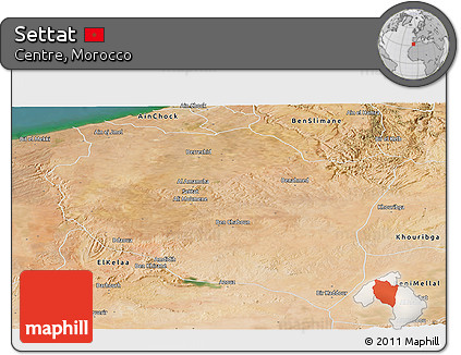 Satellite Panoramic Map of Settat