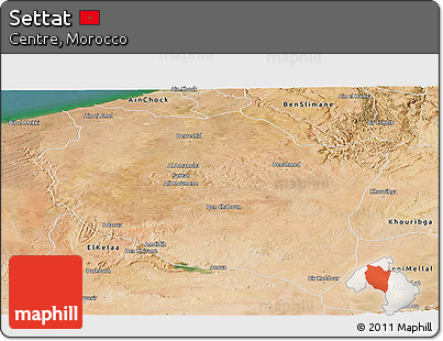 Satellite Panoramic Map of Settat