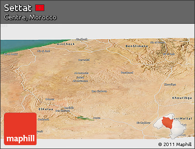 Satellite Panoramic Map of Settat