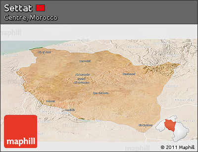Satellite Panoramic Map of Settat, lighten