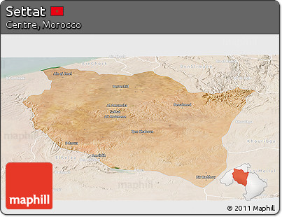 Satellite Panoramic Map of Settat, lighten