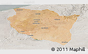 Satellite Panoramic Map of Settat, lighten, semi-desaturated
