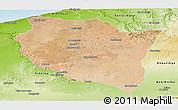 Satellite Panoramic Map of Settat, physical outside