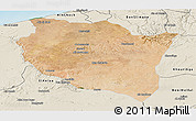 Satellite Panoramic Map of Settat, shaded relief outside
