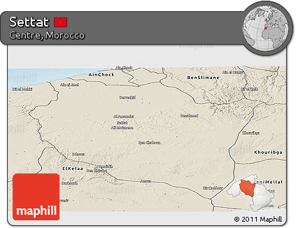 Shaded Relief Panoramic Map of Settat