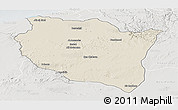 Shaded Relief Panoramic Map of Settat, lighten, semi-desaturated