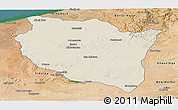 Shaded Relief Panoramic Map of Settat, satellite outside