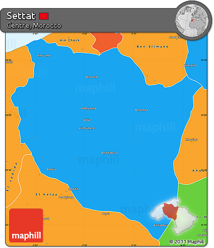 Political Simple Map of Settat