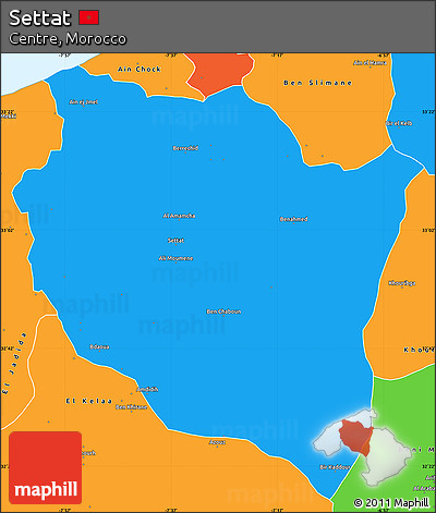 Political Simple Map of Settat