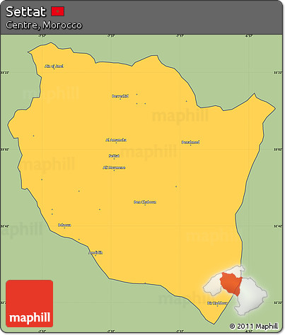 Savanna Style Simple Map of Settat, cropped outside