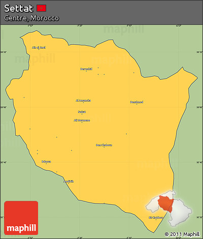 Savanna Style Simple Map of Settat, cropped outside