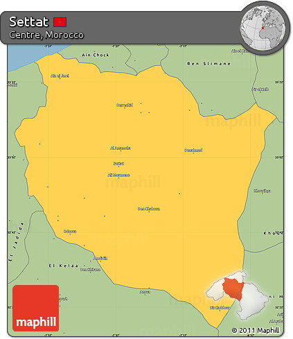 Savanna Style Simple Map of Settat