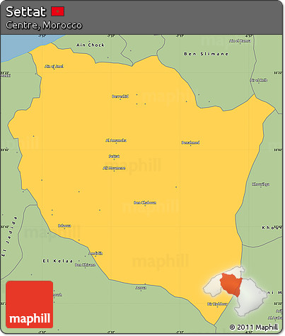 Savanna Style Simple Map of Settat