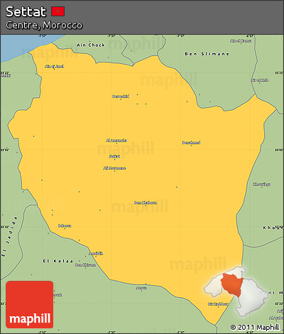 Savanna Style Simple Map of Settat