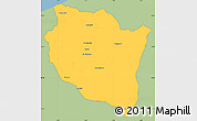 Savanna Style Simple Map of Settat, single color outside