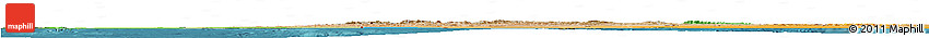 Satellite Horizon Map of Morocco, political shades outside, satellite sea