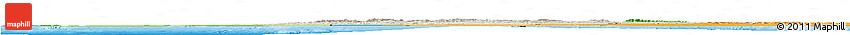 Shaded Relief Horizon Map of Morocco, political shades outside, shaded relief sea