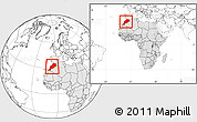 Blank Location Map of Morocco, highlighted continent, within the entire continent