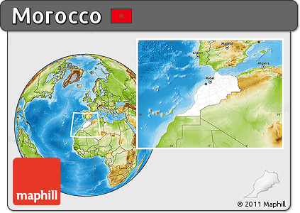 Blank Location Map of Morocco, physical outside