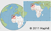 Savanna Style Location Map of Morocco, highlighted continent, within the entire continent