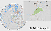 Savanna Style Location Map of Morocco, lighten, desaturated