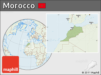 Savanna Style Location Map of Morocco, lighten